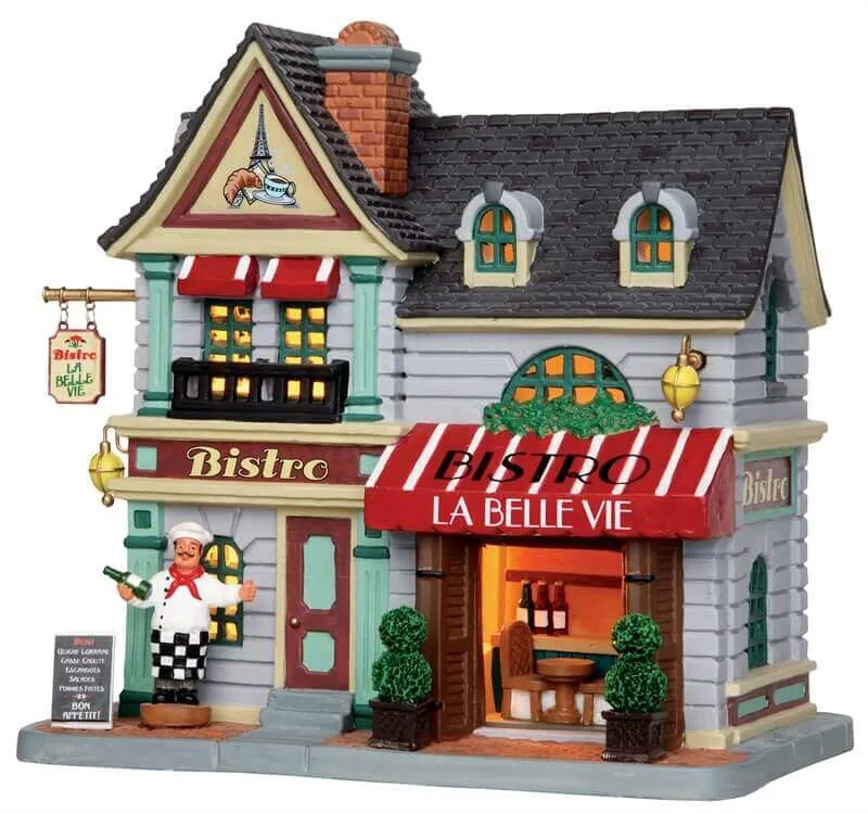 lemax-la-belle-vie-bistro-beleuchtetes-miniaturhaus-weihnachtsdorf image 1