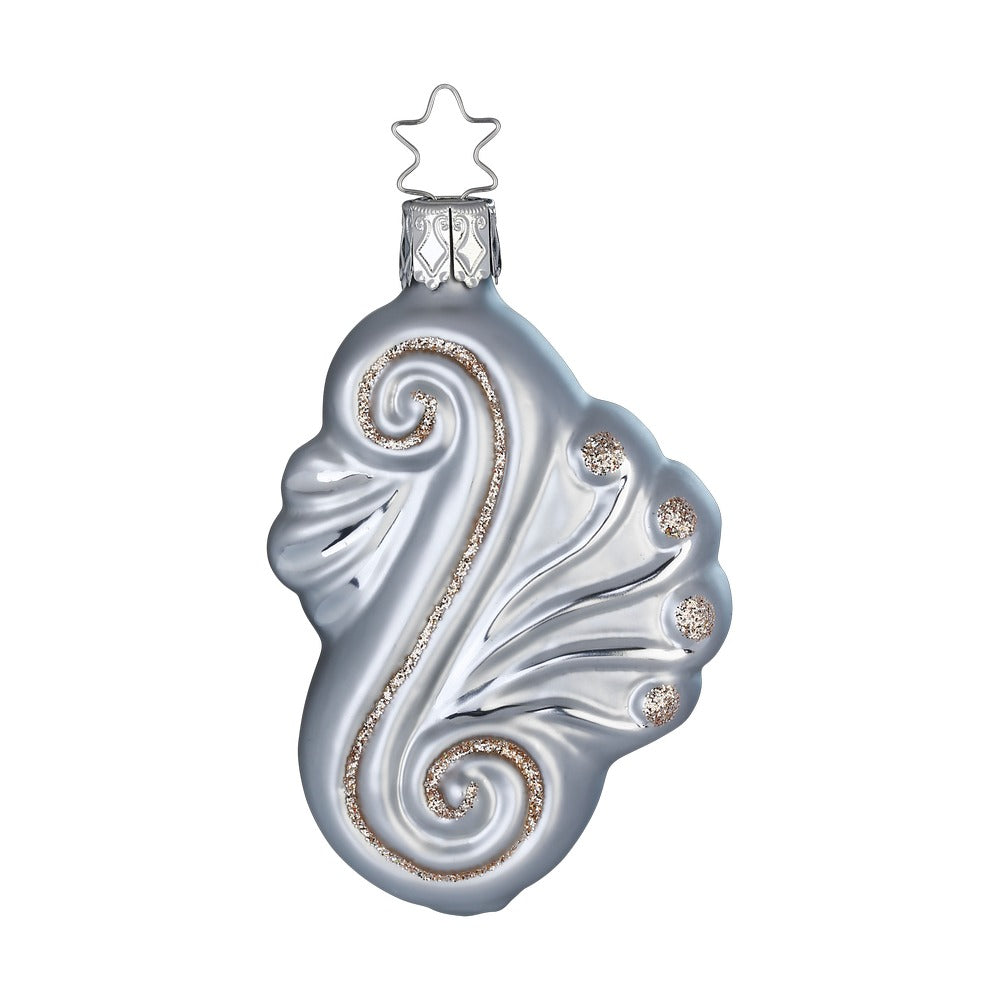 inge-glas-festliche-nostalgie-christbaumkugel-perlgrau-8-5-cm image 1