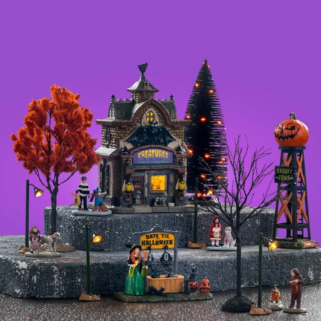 lemax-creatures-of-the-night-pet-shop-set-spooky-town image 1
