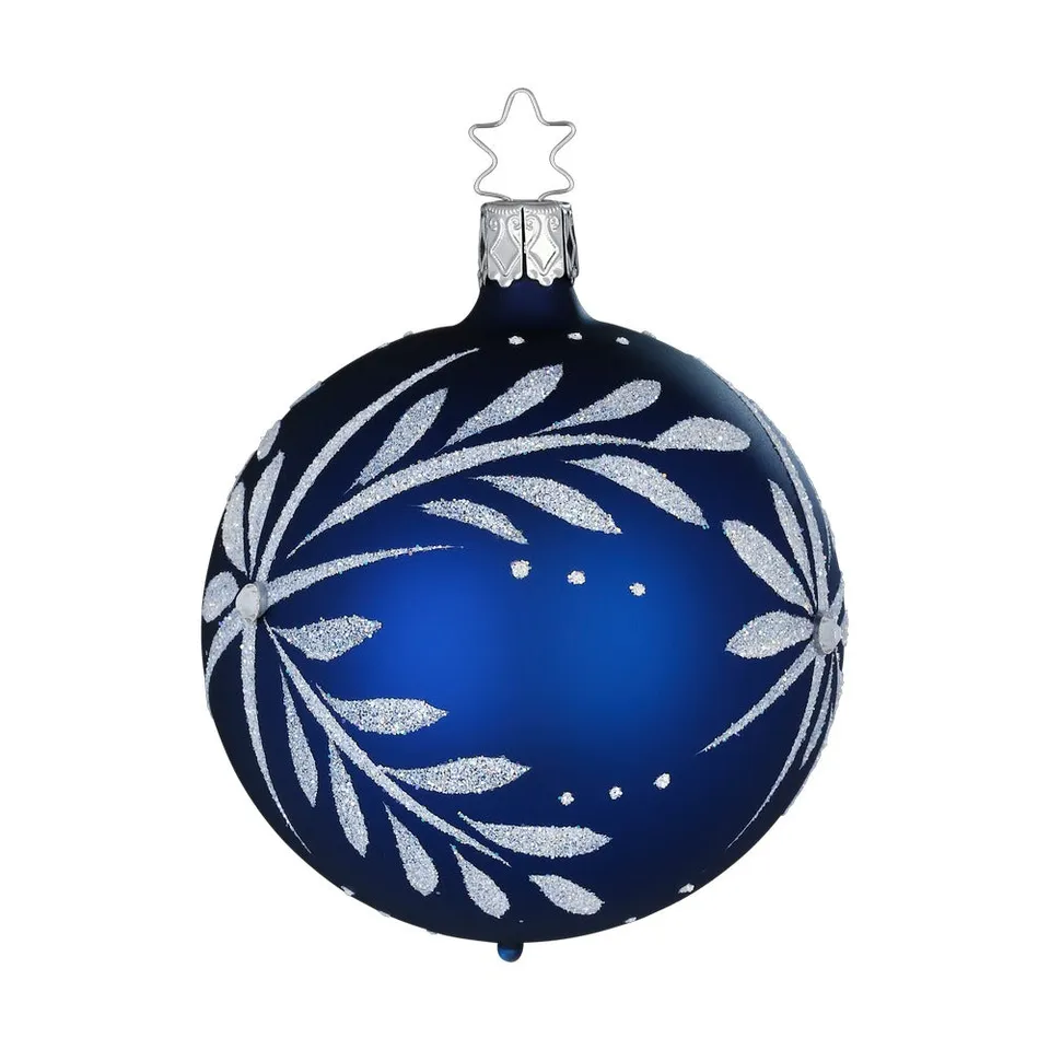 inge-glas-bl-tterfunkeln-christbaumkugel-aus-glas-8-cm image 1