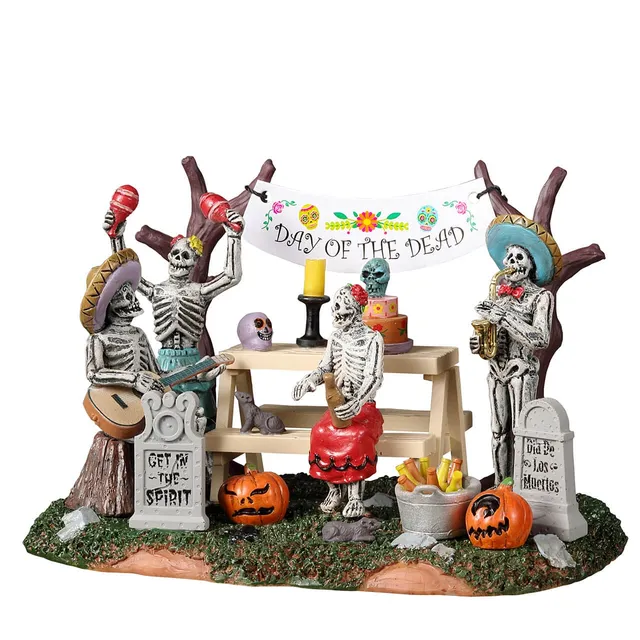 lemax-day-of-the-dead-party-spooky-town-miniatur-szene-skelett-picknick image 1