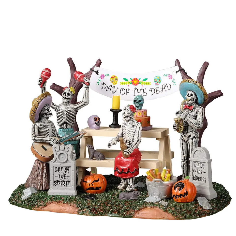 lemax-day-of-the-dead-party-spooky-town-miniatur-szene-skelett-picknick image 1