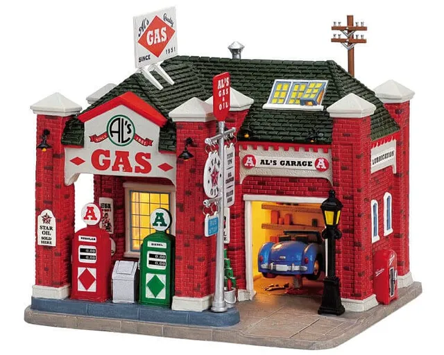 lemax-al-s-gas-station-miniaturhaus-weihnachtsdorf image 1