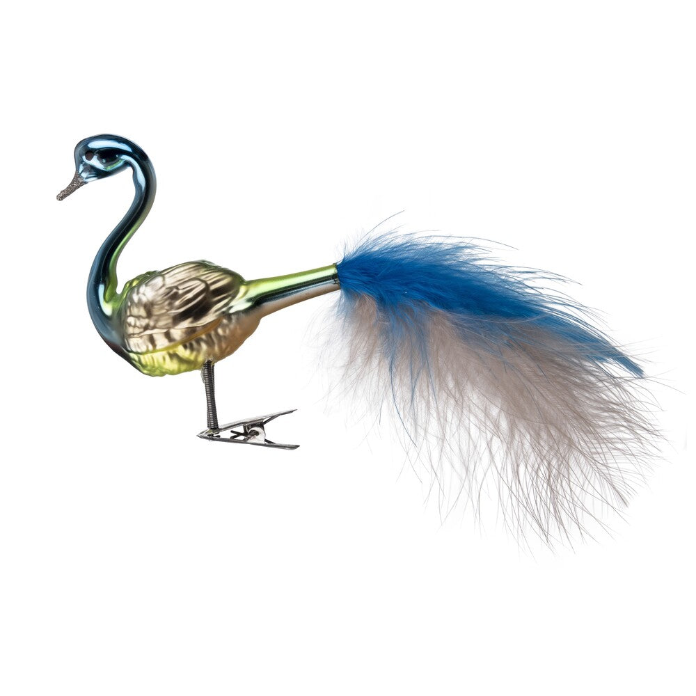 inge-glas-kleiner-pfau-christbaumfigur-7-5-cm-gr-n image 1