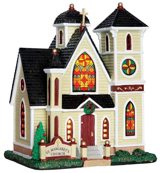 lemax-st-margaret-s-church-miniatur-kirche-beleuchtet image 1