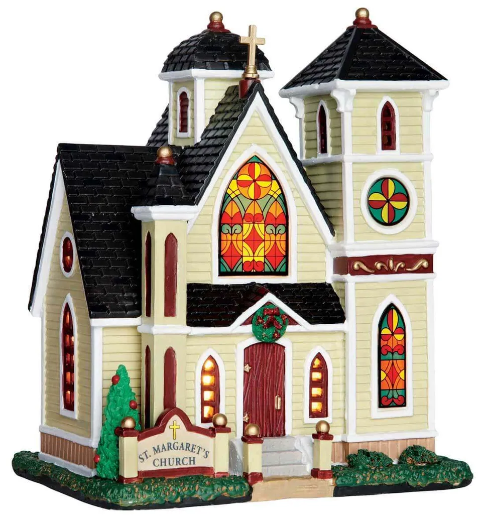 lemax-st-margaret-s-church-miniatur-kirche-beleuchtet image 1