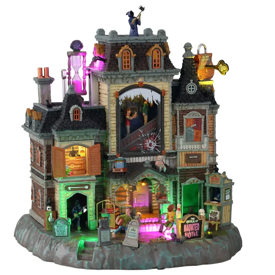 lemax-the-horrid-haunted-hotel-spooky-town-gruselhotel-mit-licht image 1