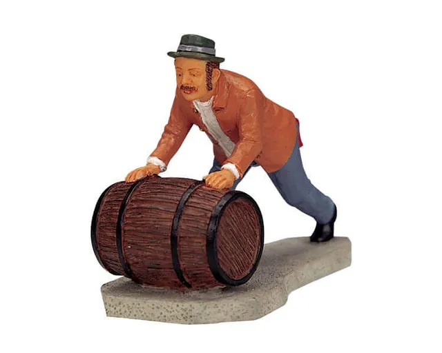 lemax-pushing-barrel-figur-mit-fass-f-r-miniatur-und-marktszenen image 1