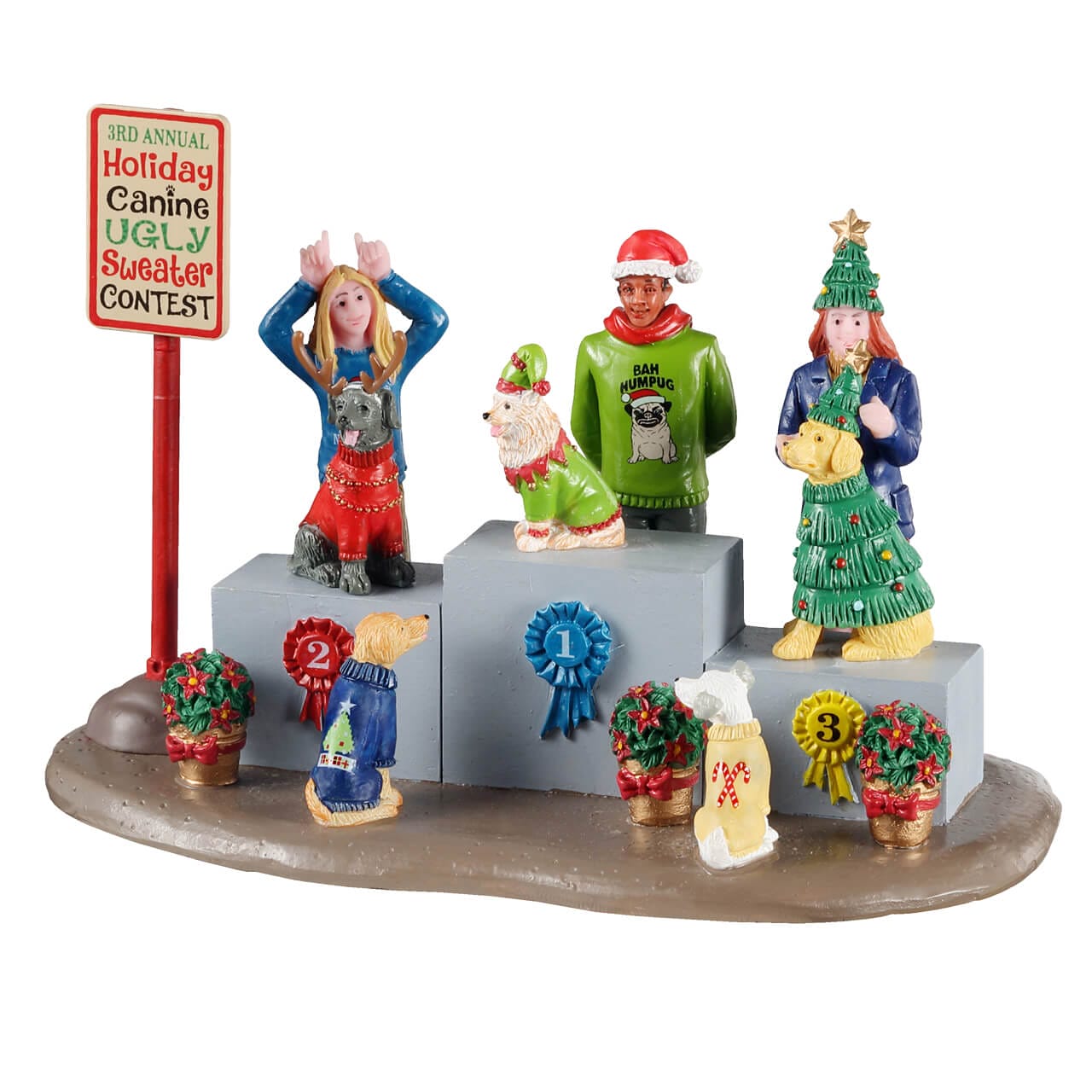 lemax-canine-holiday-sweater-contest-miniatur-hundeszene image 1
