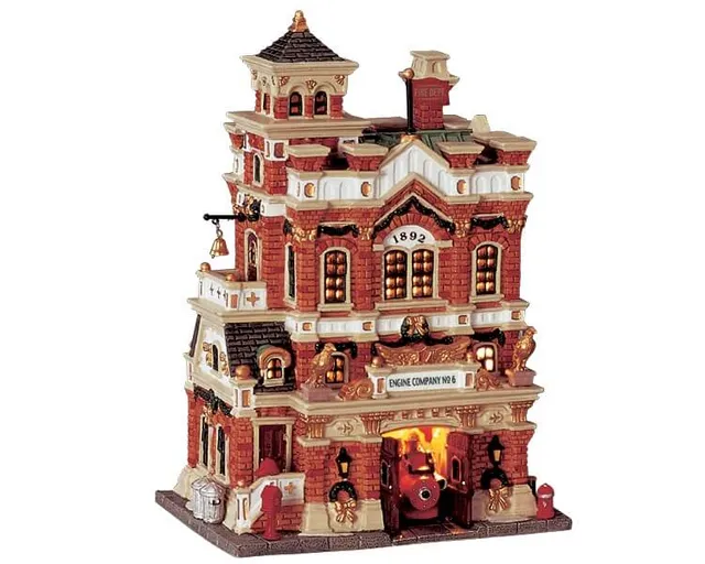 lemax-engine-company-no-6-miniatur-feuerwehrhaus image 1