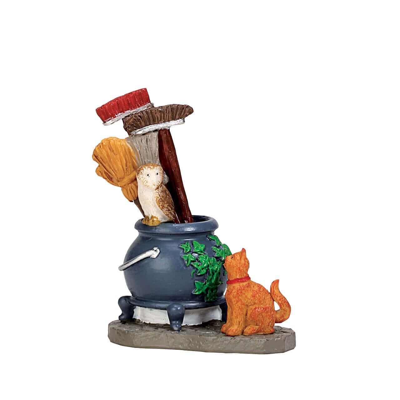 lemax-cauldron-broom-holder-spooky-town-figur image 1