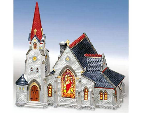 lemax-st-matthew-s-church-beleuchtete-kirche image 1