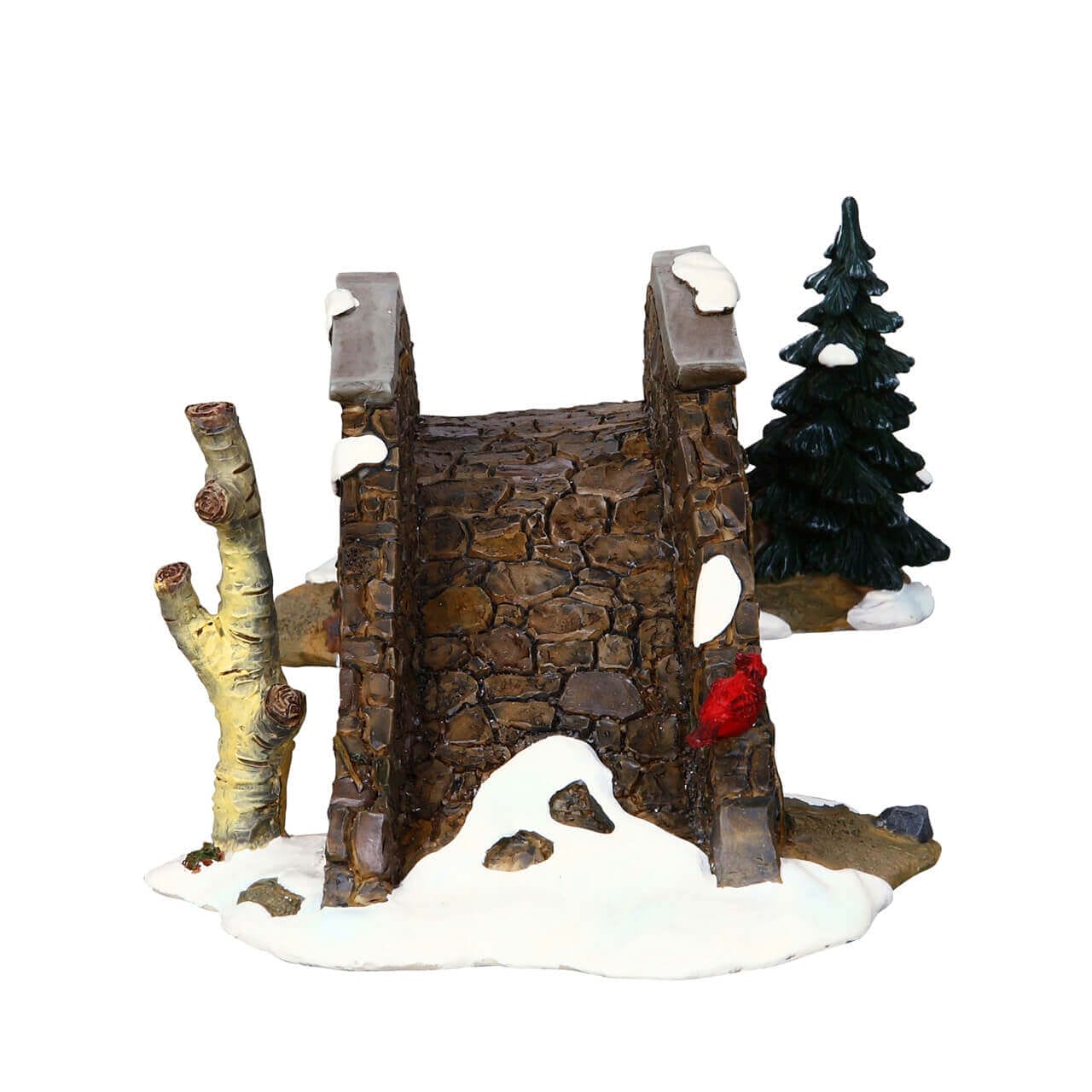 lemax-olde-stone-bridge-miniatur-steinbr-cke-mit-kardinal image 2