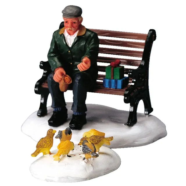 lemax-feeding-pigeons-miniatur-figuren-set-of-2 image 1