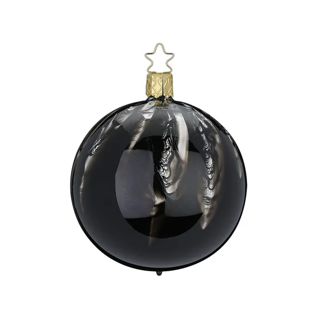 inge-glas-christbaumkugel-flie-ender-marmor-8-cm-schwarz image 1