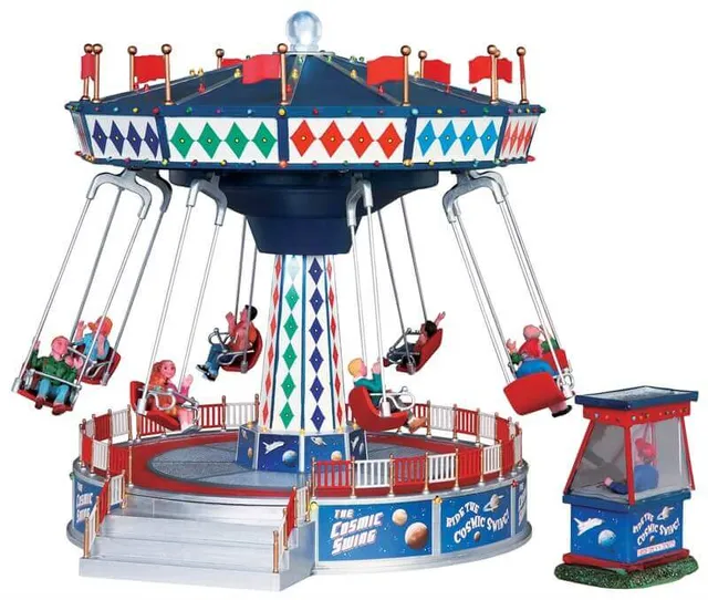 lemax-the-cosmic-swing-set-of-2-miniatur-fahrgesch-ft-karussell image 1