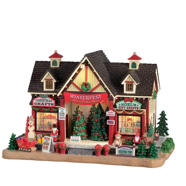 lemax-winterfest-arts-crafts-show-caddington-village-set image 1