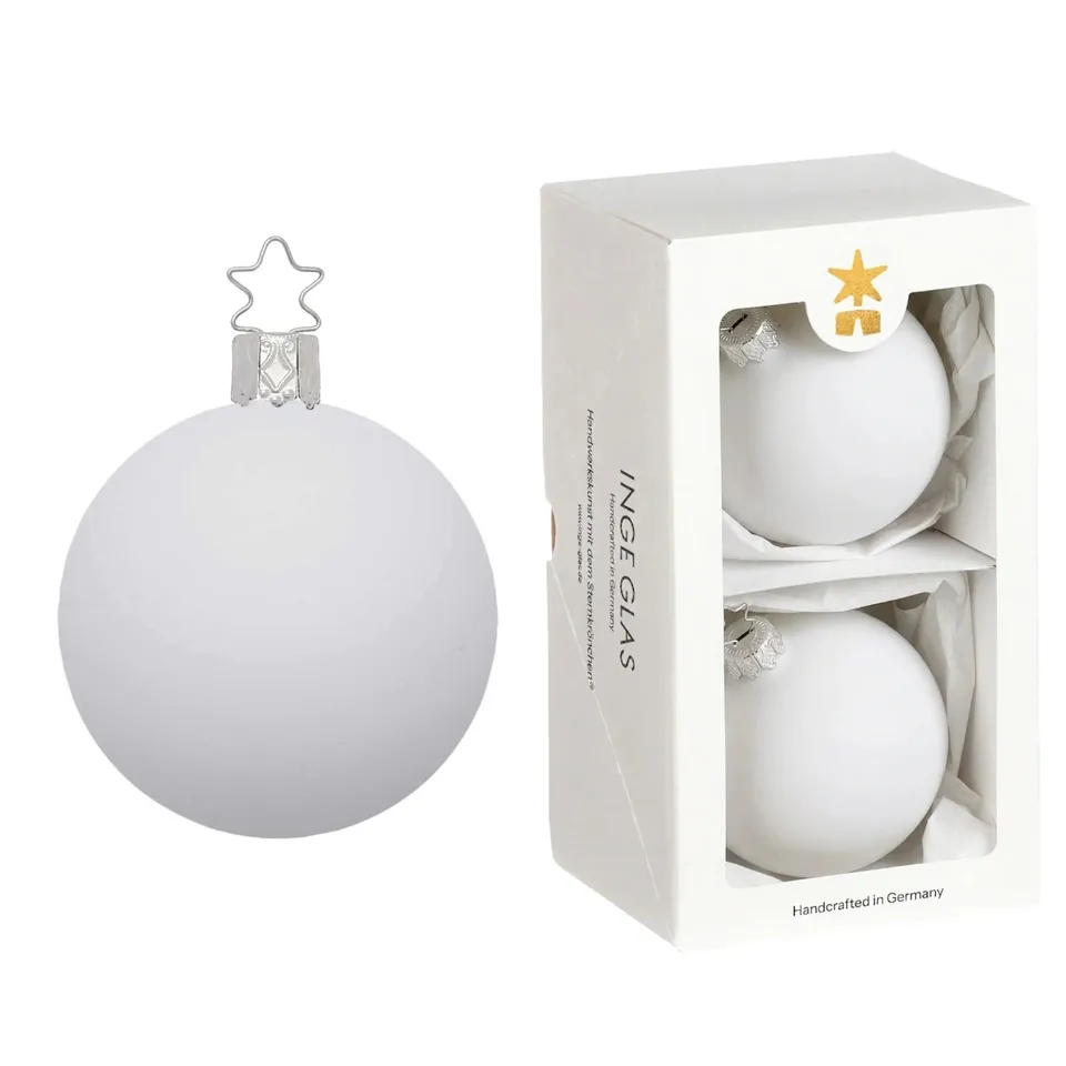 inge-glas-kugeln-porzellanwei-matt-10-cm-handgefertigte-glas-christbaumkugeln image 1