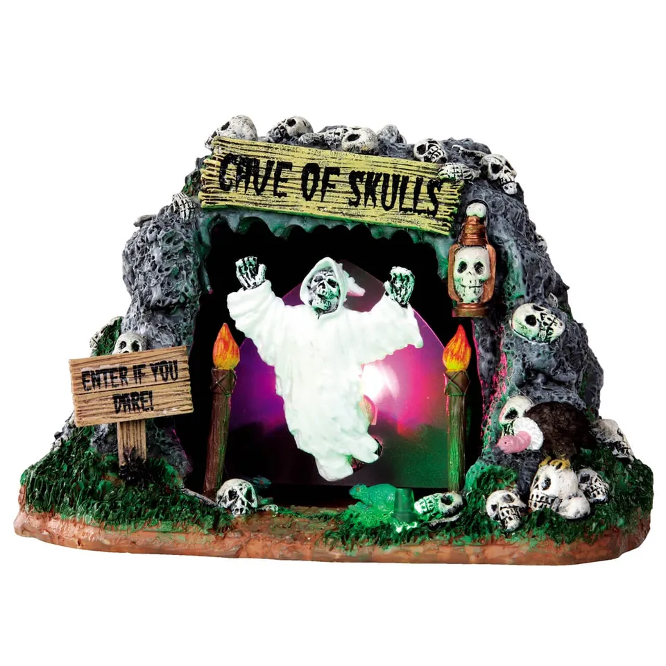 lemax-cave-of-skulls-spooky-town-mit-skelett-geist image 1
