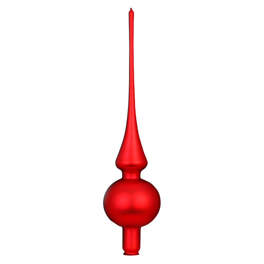 inge-glas-spitze-rot-matt-7-x-30-cm-christbaumspitze image 1