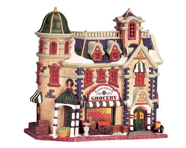 lemax-greenwich-grocery-beleuchtetes-weihnachtsdorf-haus image 1
