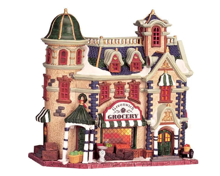 lemax-greenwich-grocery-beleuchtetes-weihnachtsdorf-haus image 1