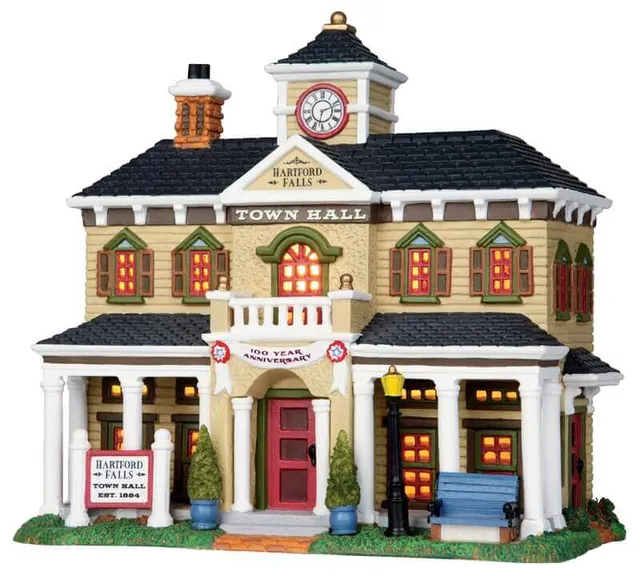 lemax-hartford-falls-town-hall-miniatur-rathaus image 1
