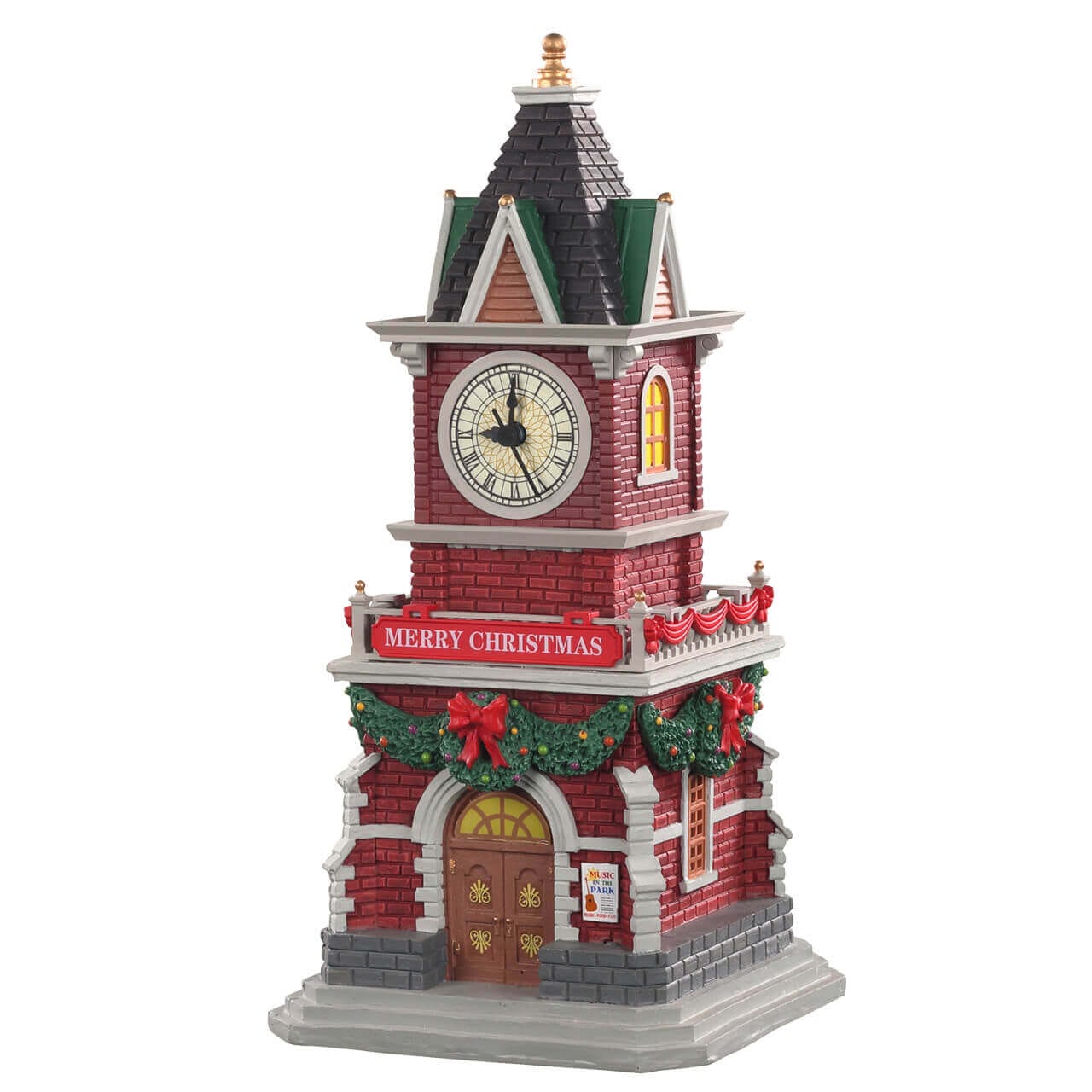 lemax-tannenbaum-clock-tower-beleuchtetes-weihnachtsdorf-geb-ude-caddington image 1