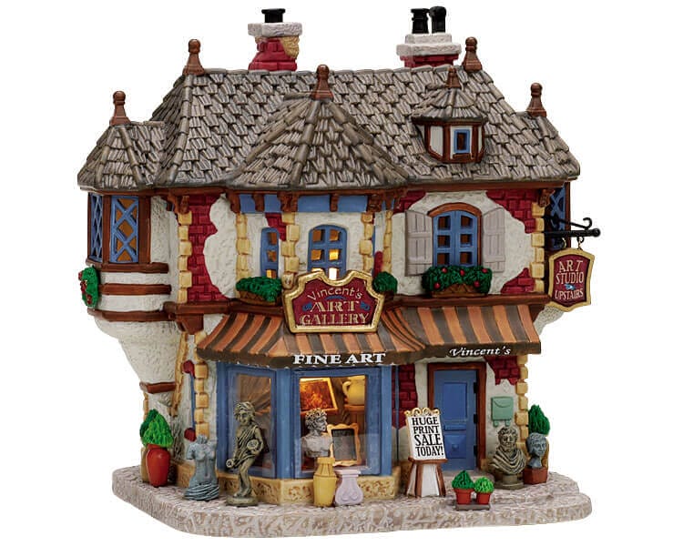 lemax-vincent-s-art-gallery-weihnachtsdorf-galeriehaus image 1