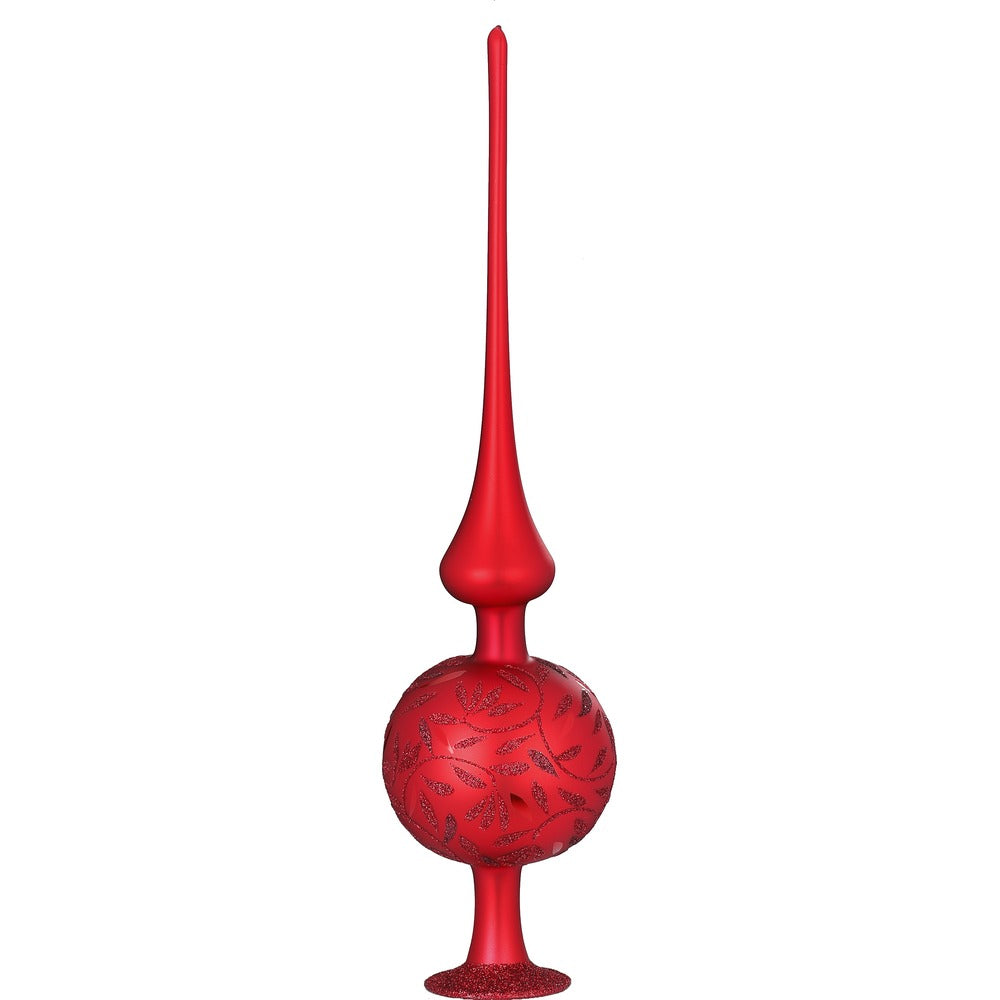 inge-glas-freudentanz-christbaumspitze-8x33-cm-rot-matt image 1