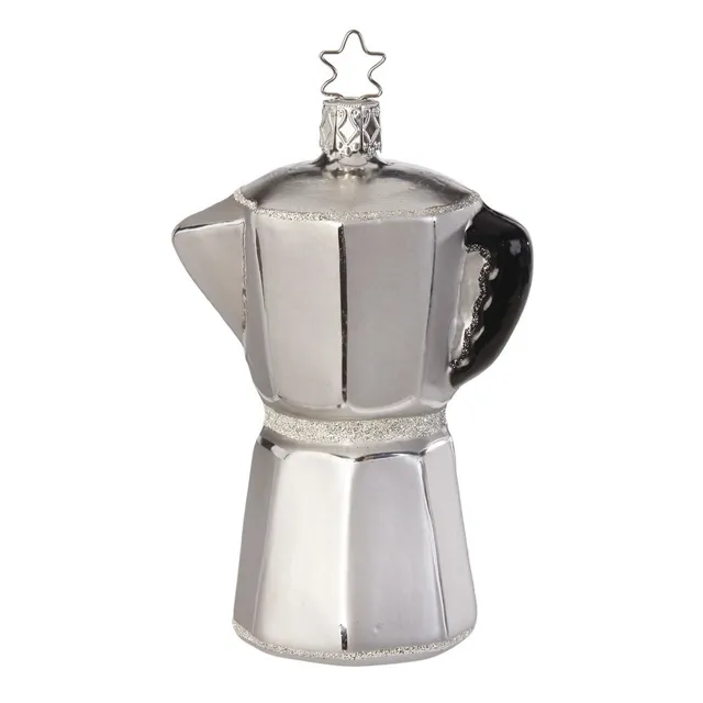 inge-glas-espressokanne-christbaumkugel-10-5-cm-silber image 1