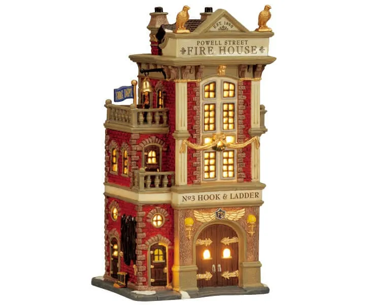 lemax-powell-st-fire-house-weihnachtliche-feuerwehr-miniwelt image 1