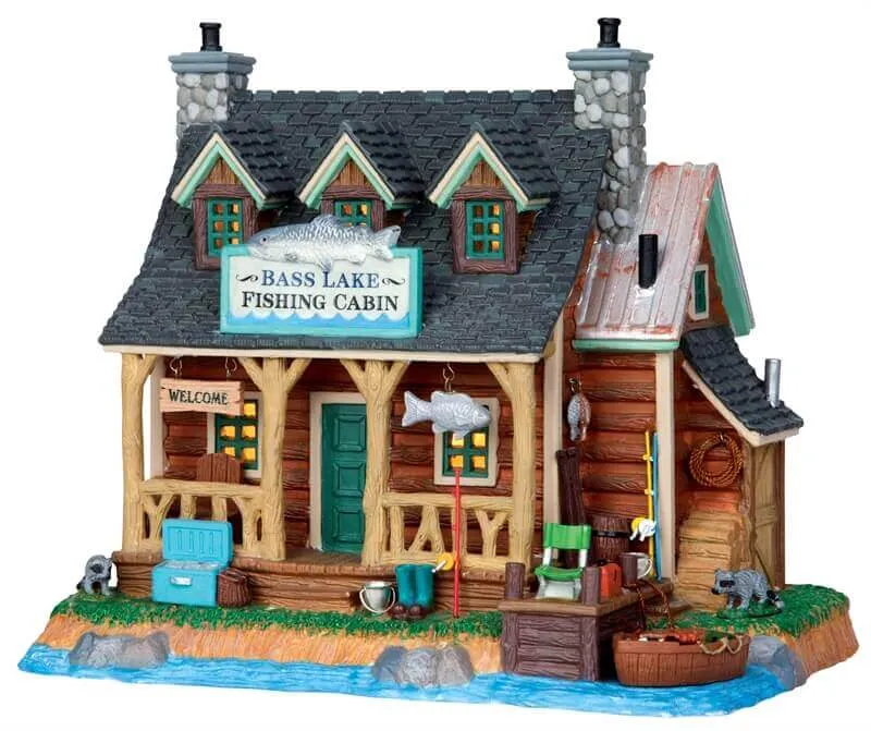 lemax-bass-lake-fishing-cabin-beleuchtete-fischerh-tte image 1