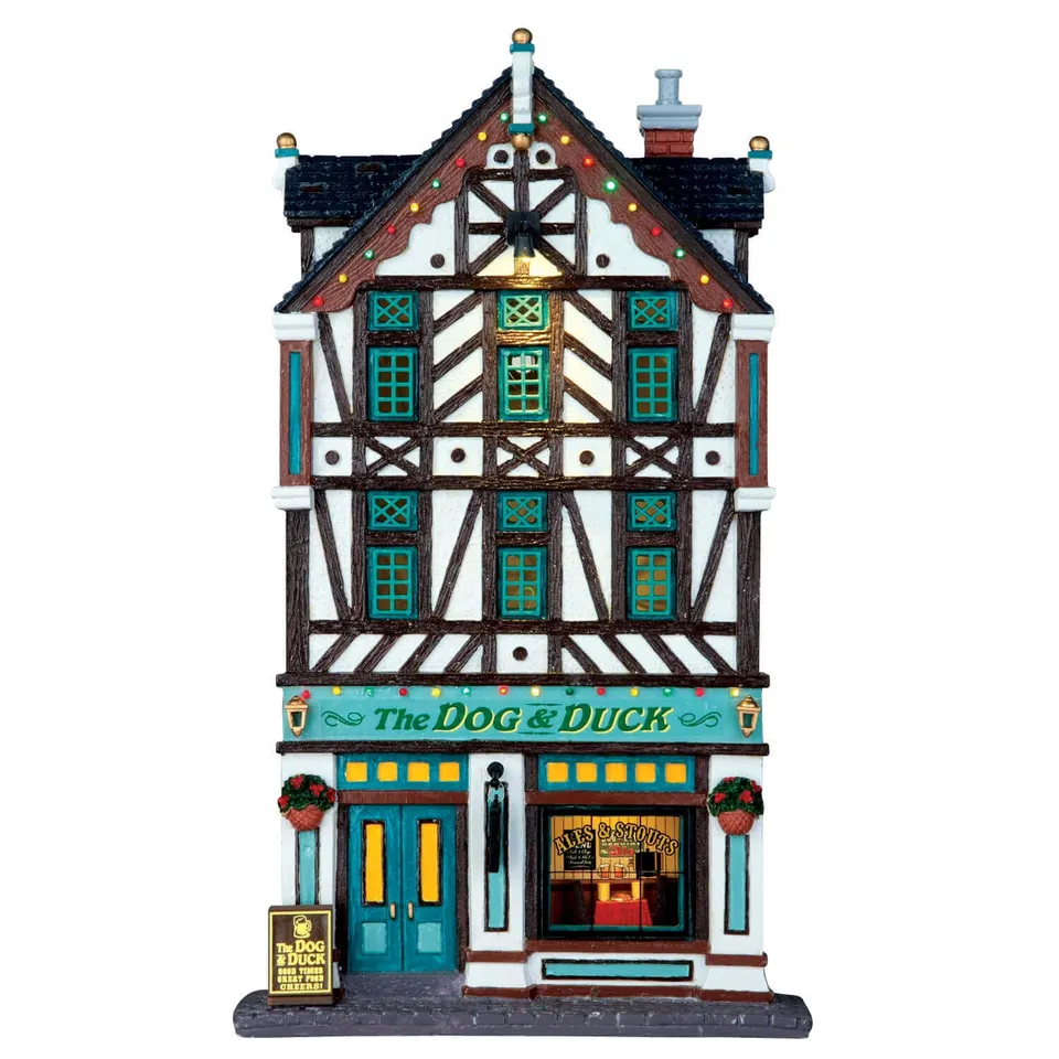 lemax-the-dog-duck-pub-beleuchteter-miniatur-pub-mit-blinklicht image 1