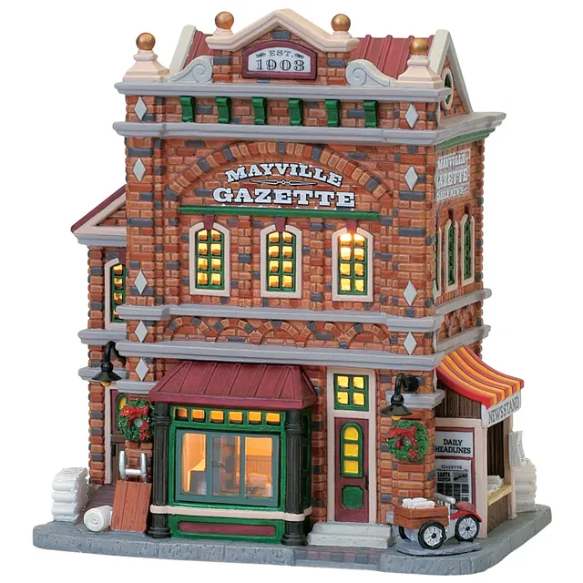 lemax-mayville-gazette-zeitungshaus-miniaturhaus image 1
