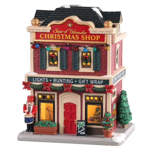 lemax-star-of-wonder-christmas-shop-beleuchtetes-weihnachts-miniaturhaus image 1