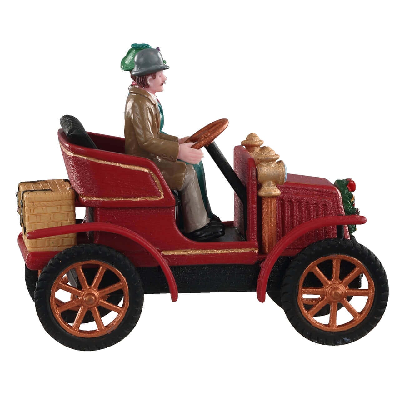 lemax-first-car-in-town-miniatur-figur-caddington-vintage-auto-paar image 2