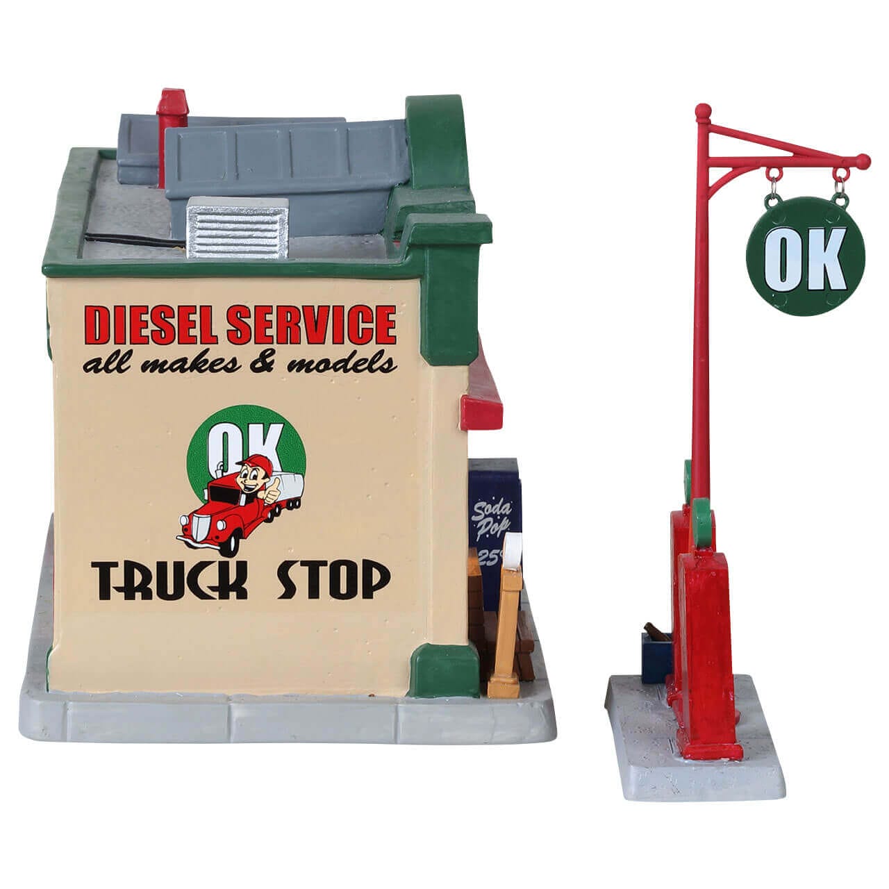lemax-ok-truck-stop-beleuchtetes-miniaturhaus-weihnachtsdorf image 3