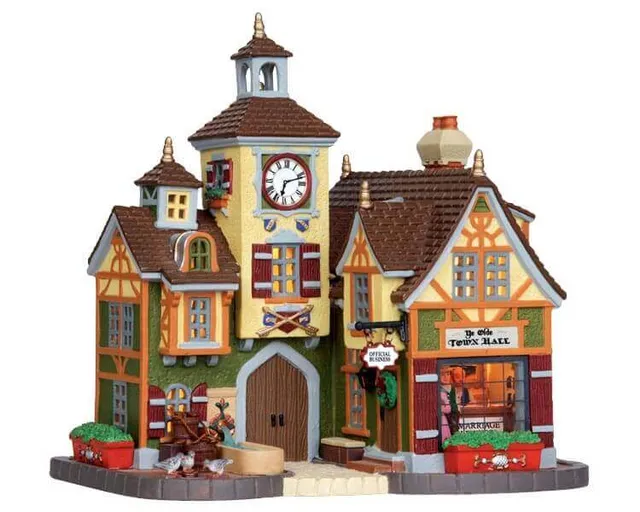 lemax-ye-olde-town-hall-miniatur-rathaus image 1