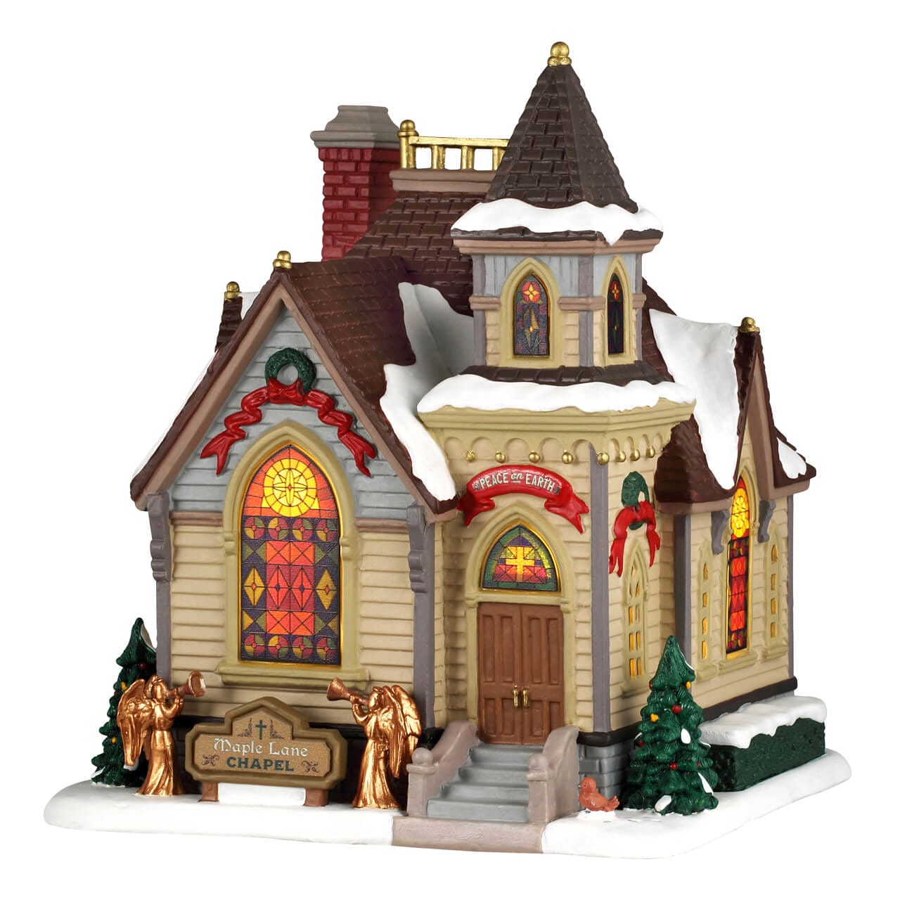 lemax-maple-lane-chapel-beleuchtete-kirche-harvest-crossing image 1