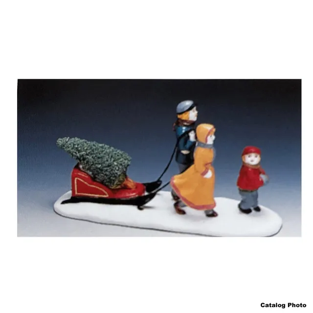 lemax-family-pulling-tree-weihnachtsfiguren-familie-mit-baum image 1