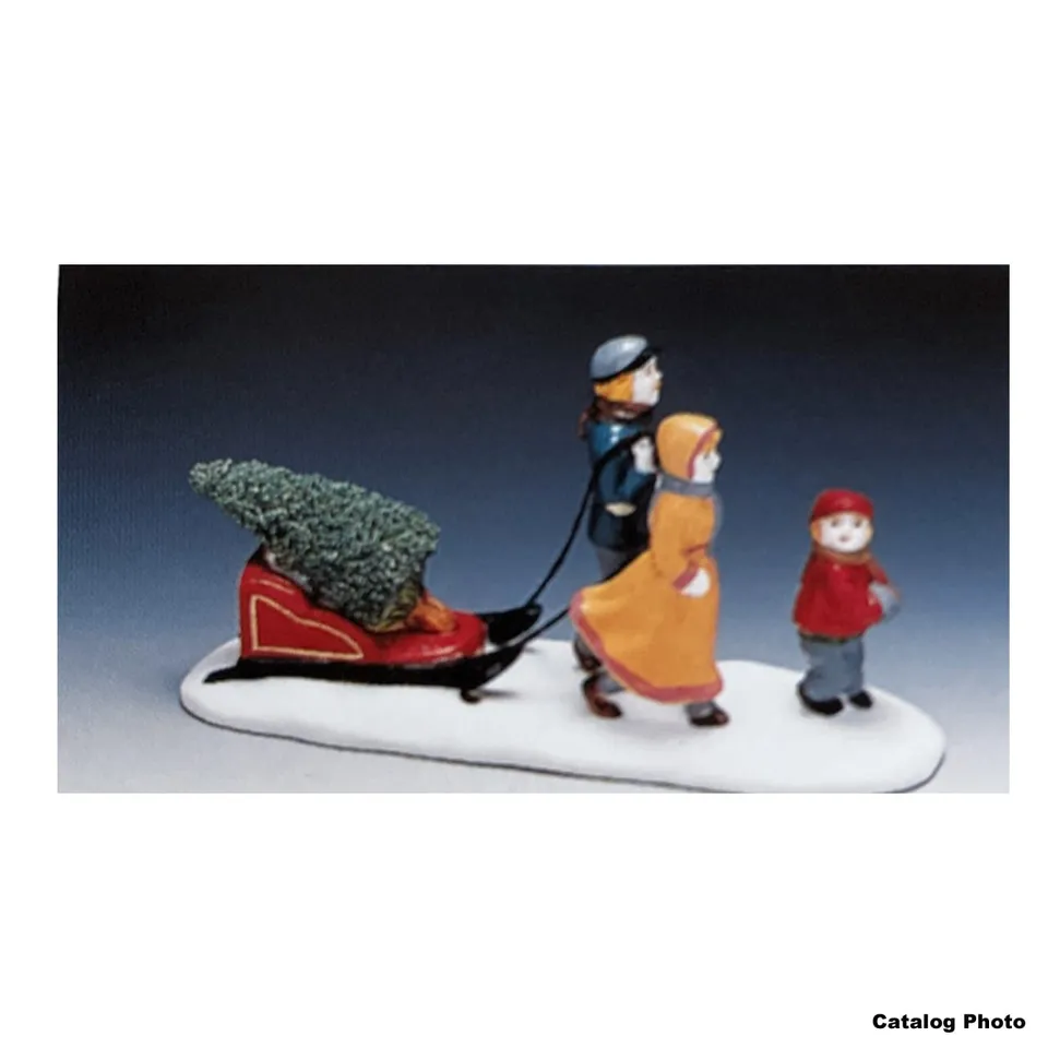lemax-family-pulling-tree-weihnachtsfiguren-familie-mit-baum image 1