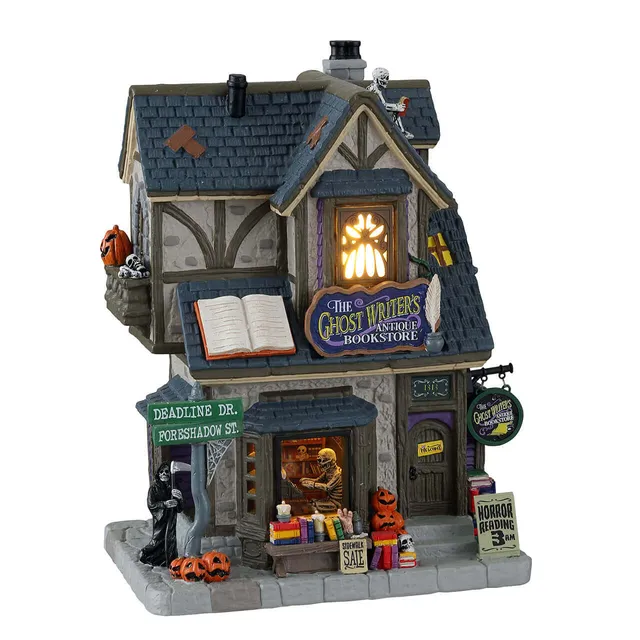 lemax-the-ghost-writer-s-antique-bookstore-beleuchtetes-gruselhaus image 1