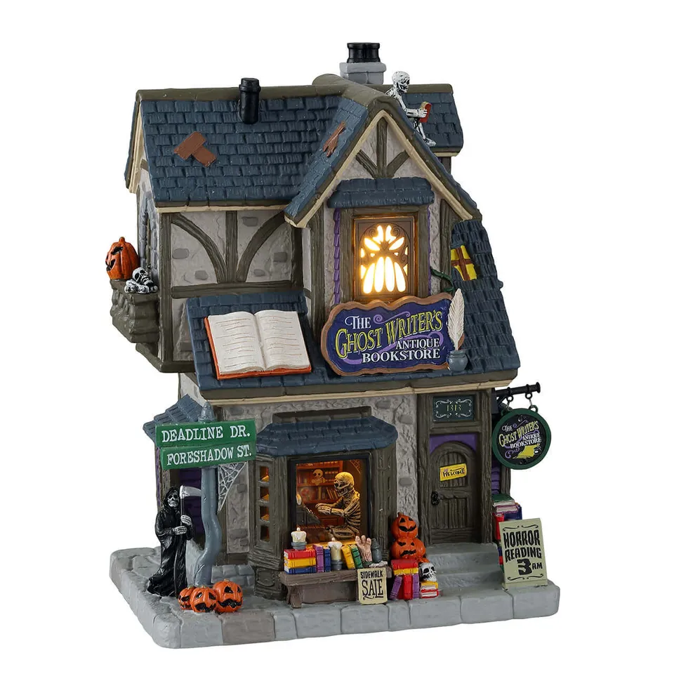 lemax-the-ghost-writer-s-antique-bookstore-beleuchtetes-gruselhaus image 1