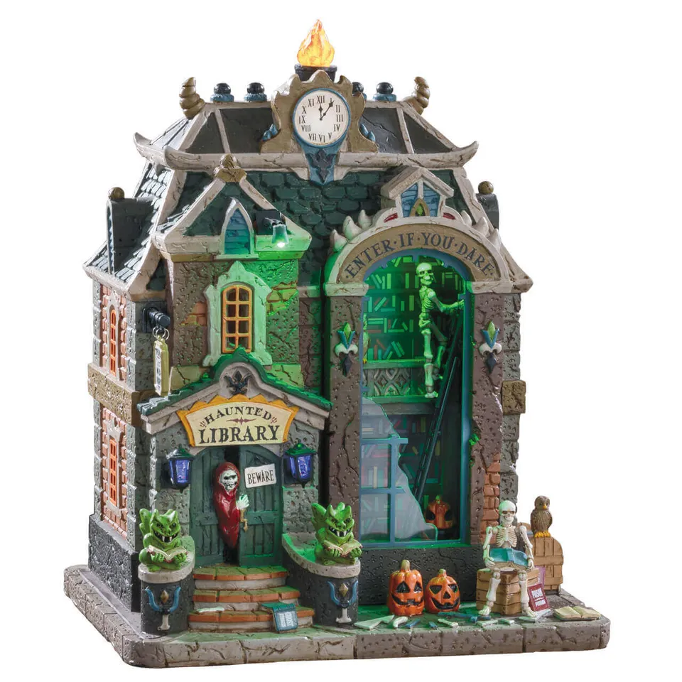 lemax-haunted-library-spooky-town-miniaturgeb-ude image 1