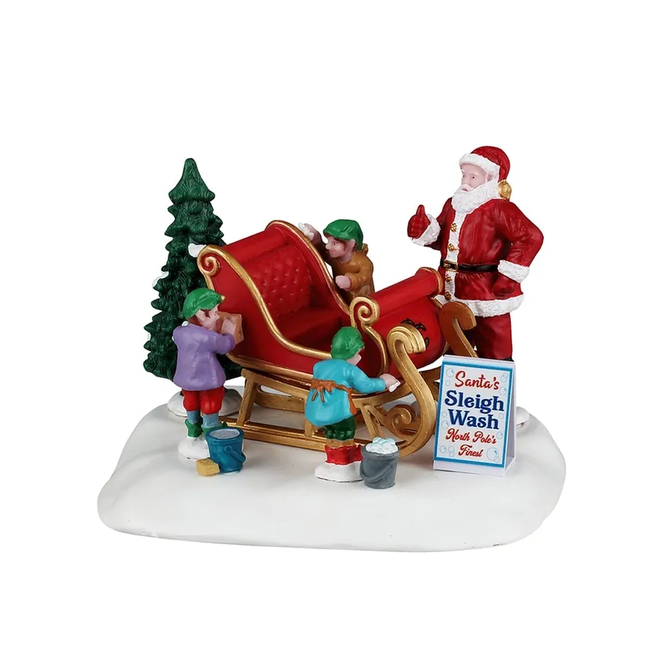 lemax-santa-s-sleigh-wash-animierte-schlitten-szene image 1