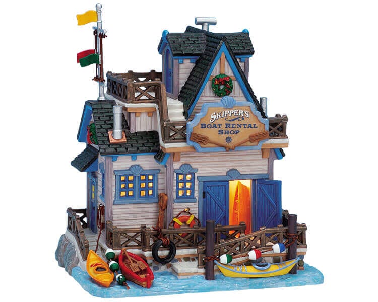 lemax-skipper-s-boat-rental-shop-bootsverleih-f-r-die-weihnachtslandschaft image 1