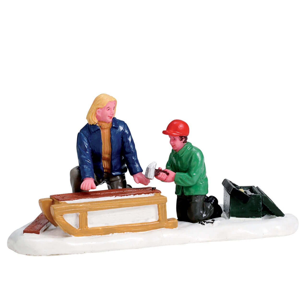 lemax-building-a-sled-miniaturfigur image 1