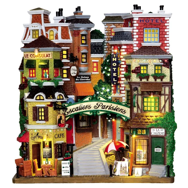 lemax-parisian-stairs-miniatur-geb-ude-mit-wechsel-blinklicht image 1