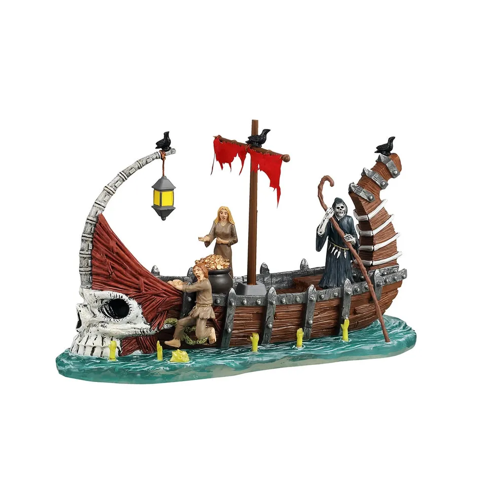 lemax-ferry-on-river-styx-spooky-town-f-hre-mit-grim-reaper image 1